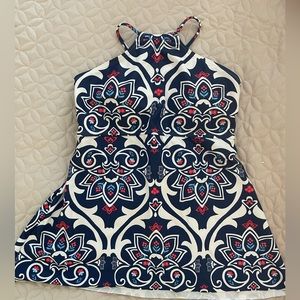 New Women’s Swimsuit Halter Top, Navy Blue, Size Medium